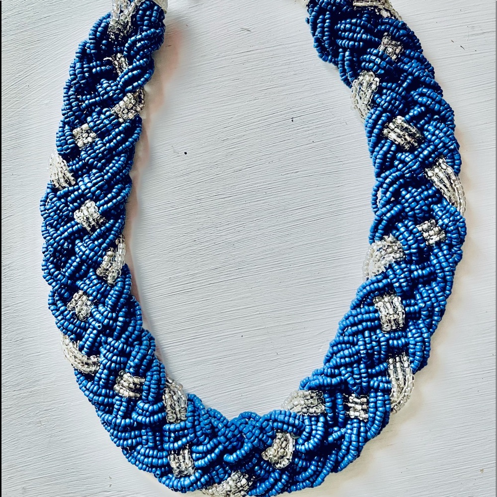 Blue beaded necklace
